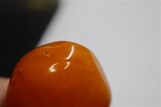 An amber pebble pendant, gross weight 22grams, 59mm.